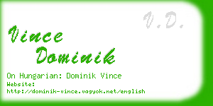 vince dominik business card